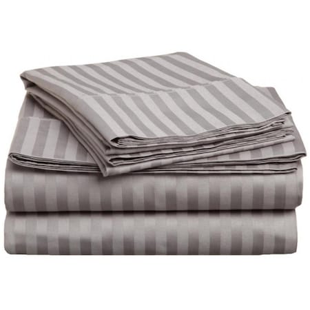 400 Thread Count Egyptian Cotton California King Sheet Set Stripe Grey